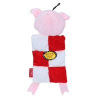 Cadeau de Noël pour chien Squeaky Squares Pig Jouet en peluche festif Cadeau de Noël