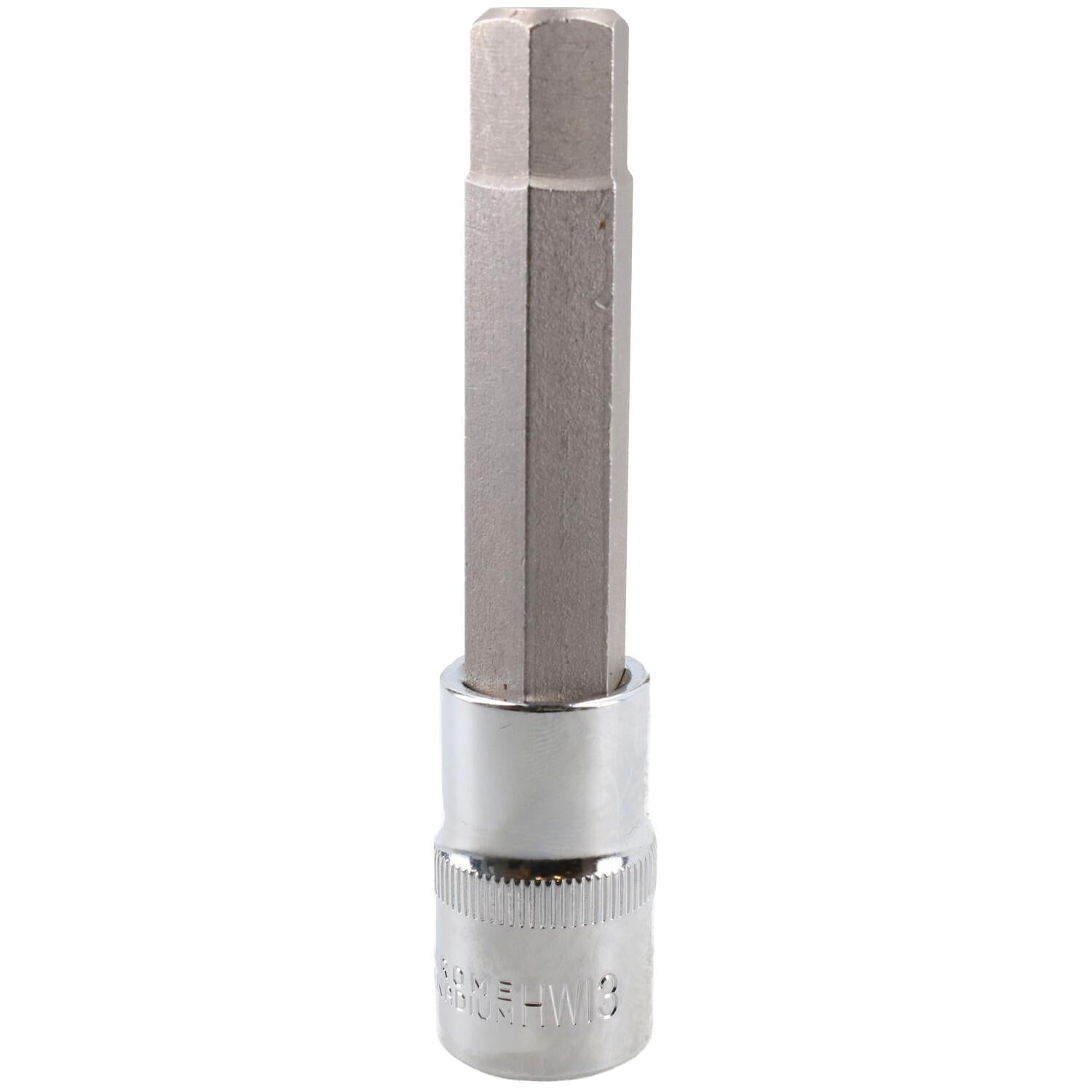 13mm Hex Allen Key Long Bit Internal Socket Metric 1/2" Drive 100mm Length Cr-V