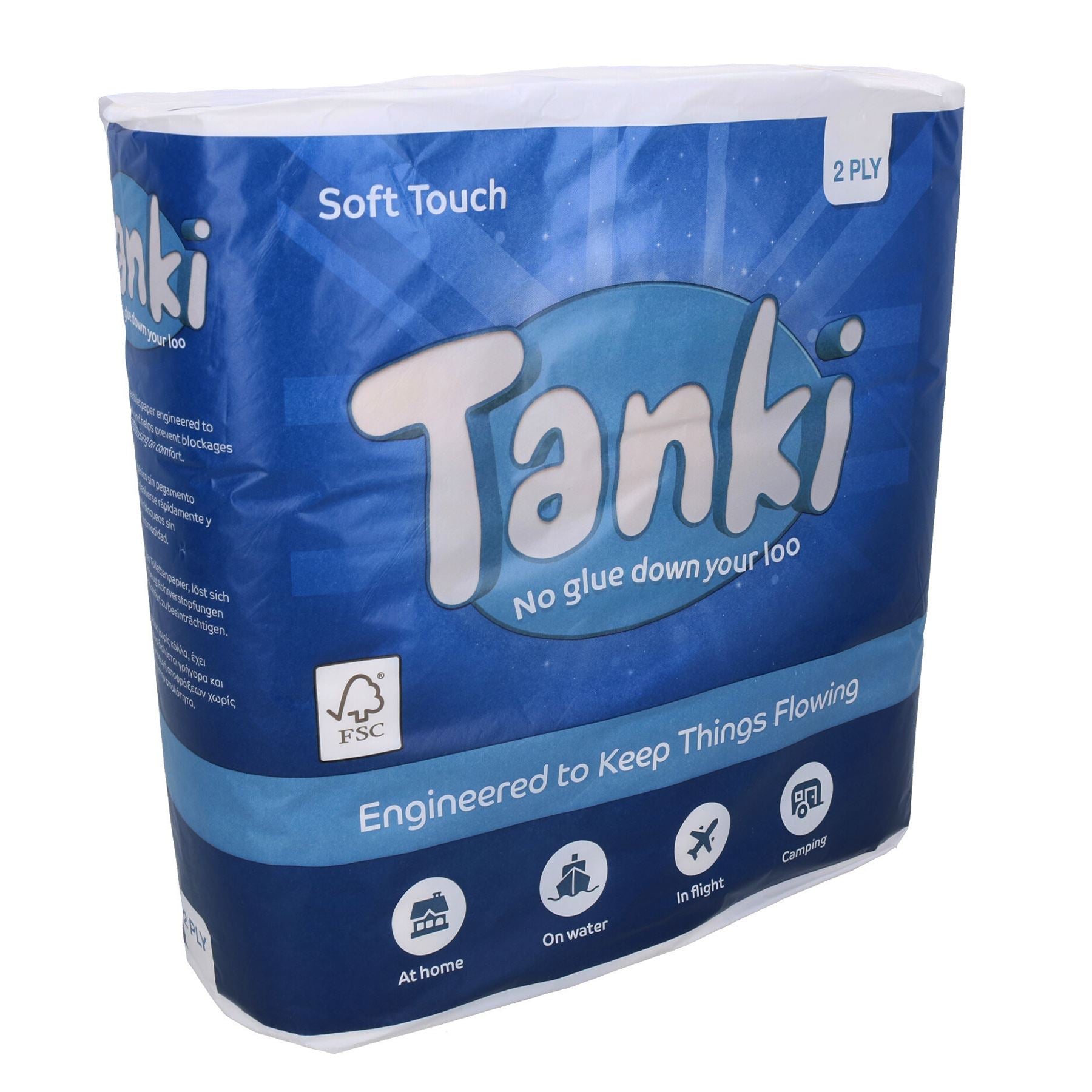 Lot de 9 rouleaux de papier toilette sans colle pour caravane, bateau, camping, fosse septique chimique