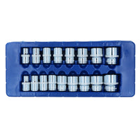 1/2" Drive Curved Ratchet 72 Teeth + 17pc Metric Shallow Sockets 10mm – 30mm