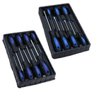 15pc Screwdriver Flat Headed + Phillips + Tamperproof Torx Cushioned Grip Set