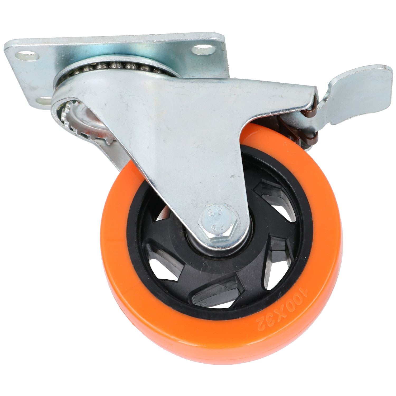 4" PVC Trolley Castor Wheels 130kg Load Per Wheel Fixed / Swivel / Swivel with Brake