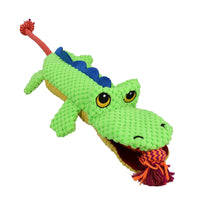 Jouet en peluche pour chien en forme de crocodile avec couinement