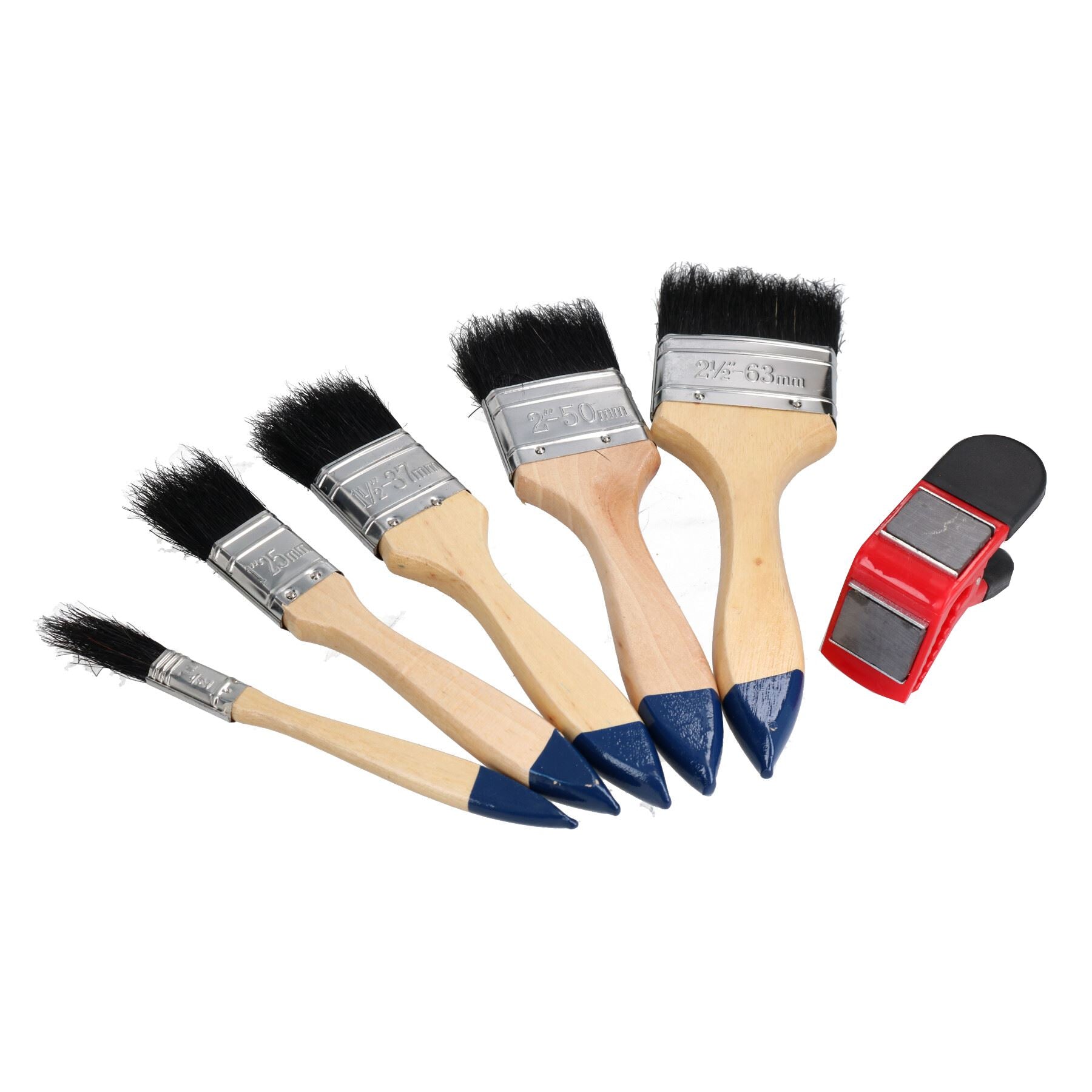 5pc Decorating Decorators Paint Brush with Magnetic Paint Brush Holder