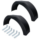 2 x 14 Inch Plastic Trailer Mudguard Wheel Arch Wing Fender + 6 x Fixing Brackets