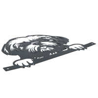 Black Metal Peeking Shih Tzu Silhouette with Fixing Plate Garden Ornament Gift
