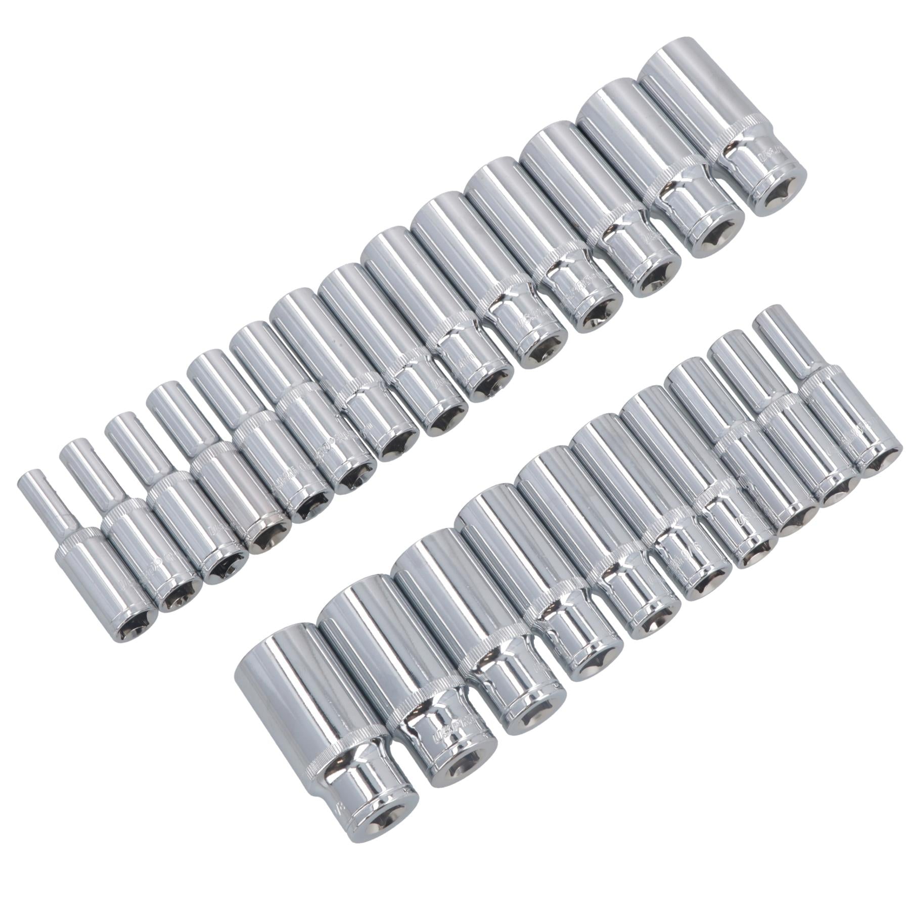Metric And Imperial AF SAE Shallow And Deep Socket Set 50pcs 6mm - 19mm