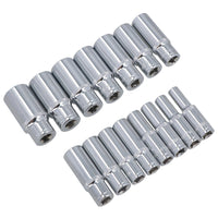 3/8" Drive Deep Metric 6-Sided Single Hex Sockets Rail 15pc 8mm - 22mm Bergen
