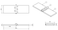 Steel Butt Hinge Weld-On Extra Heavy Duty Industrial 50x161mm