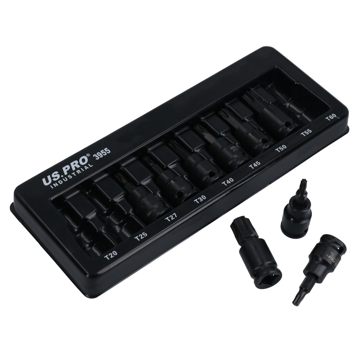 Douilles Torx / Star à impact, entraînement 3/8 po, courtes et courtes, T20 – T60, lot de 9 pièces