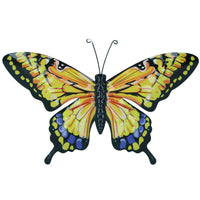 Large Metal Yellow Butterfly Wall Art Garden/Home Ornament 24X 37CM