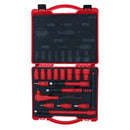 Coffret d'outils et d'accessoires pour douilles métriques isolées VDE à entraînement 3/8" 16 pièces hexagonales + barre en T