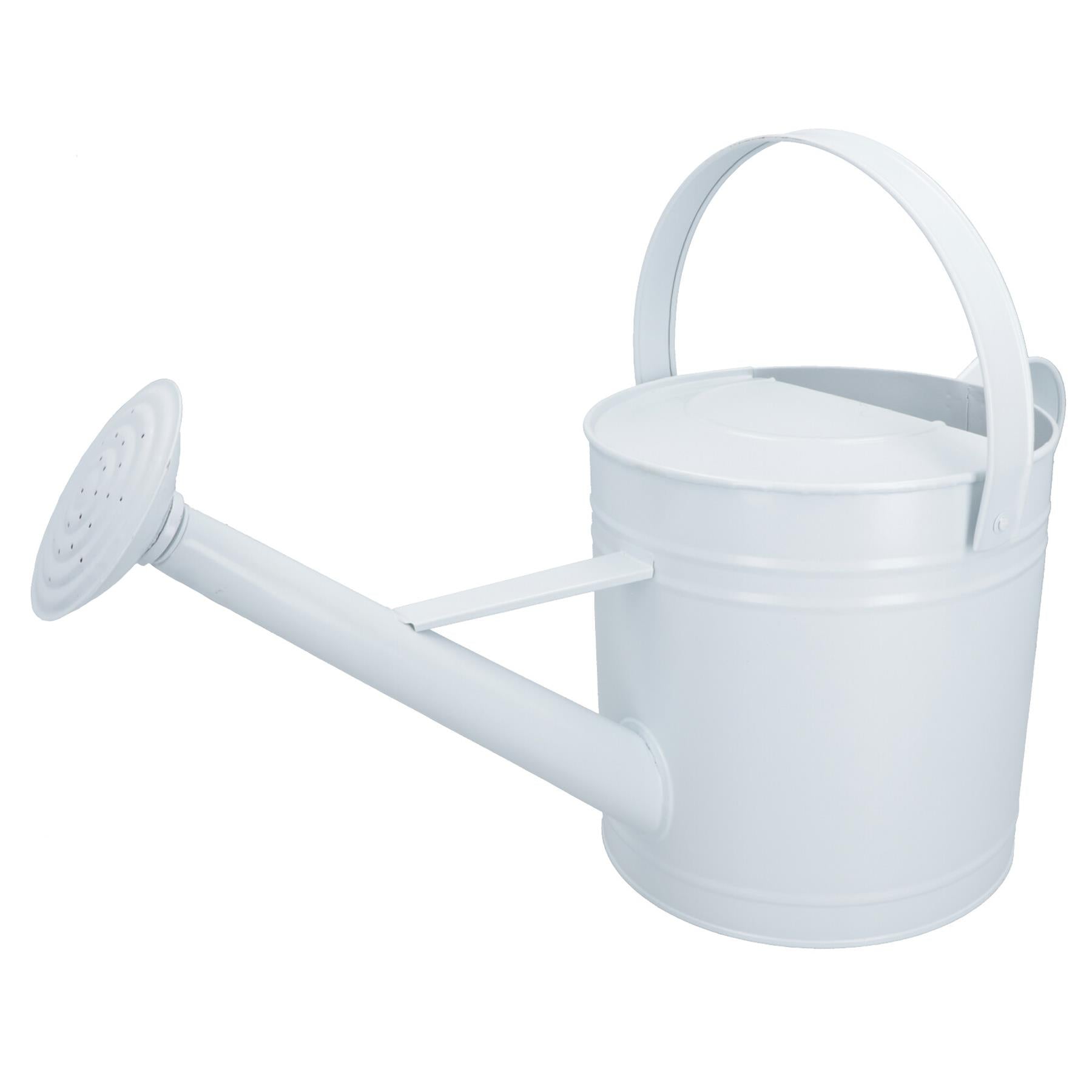 7L Watering Can White Steel Metal Water Greenhouse Garden Plants Home