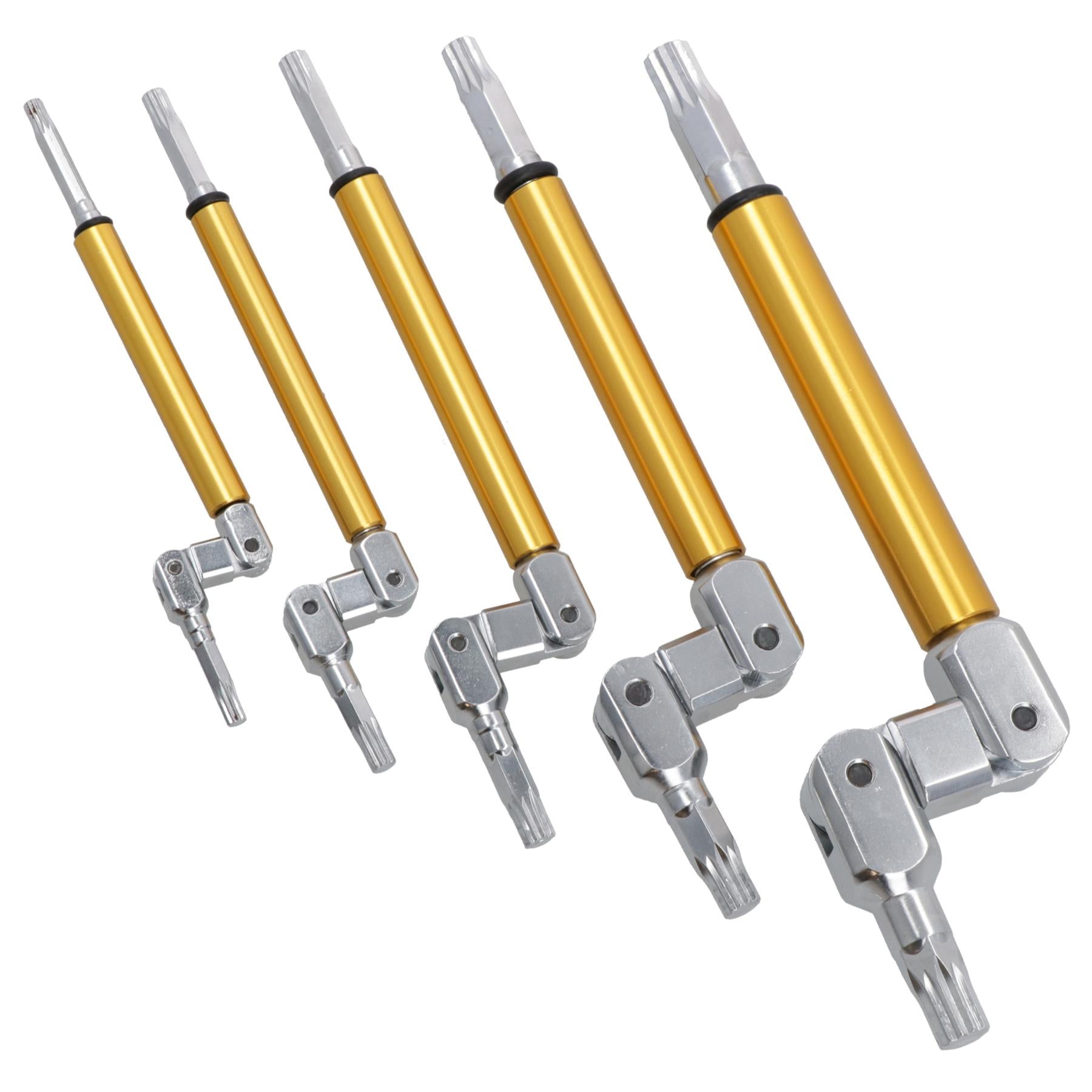 Multi Angle / Multi Jointed Flexi Spline Key Wrench Set 5pc M4 - M10