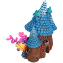 Aquatic Aquarium Blue Roof Pixie House Fish Tank Ornament 15x11x20cm