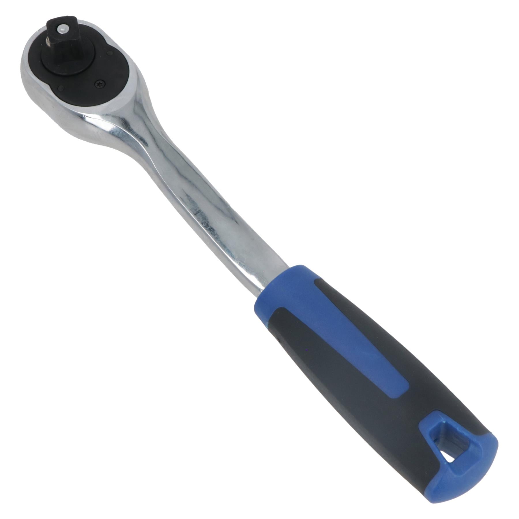 1/2" Drive Curved Ratchet 72 Teeth + 17pc Metric Shallow Sockets 10mm – 30mm