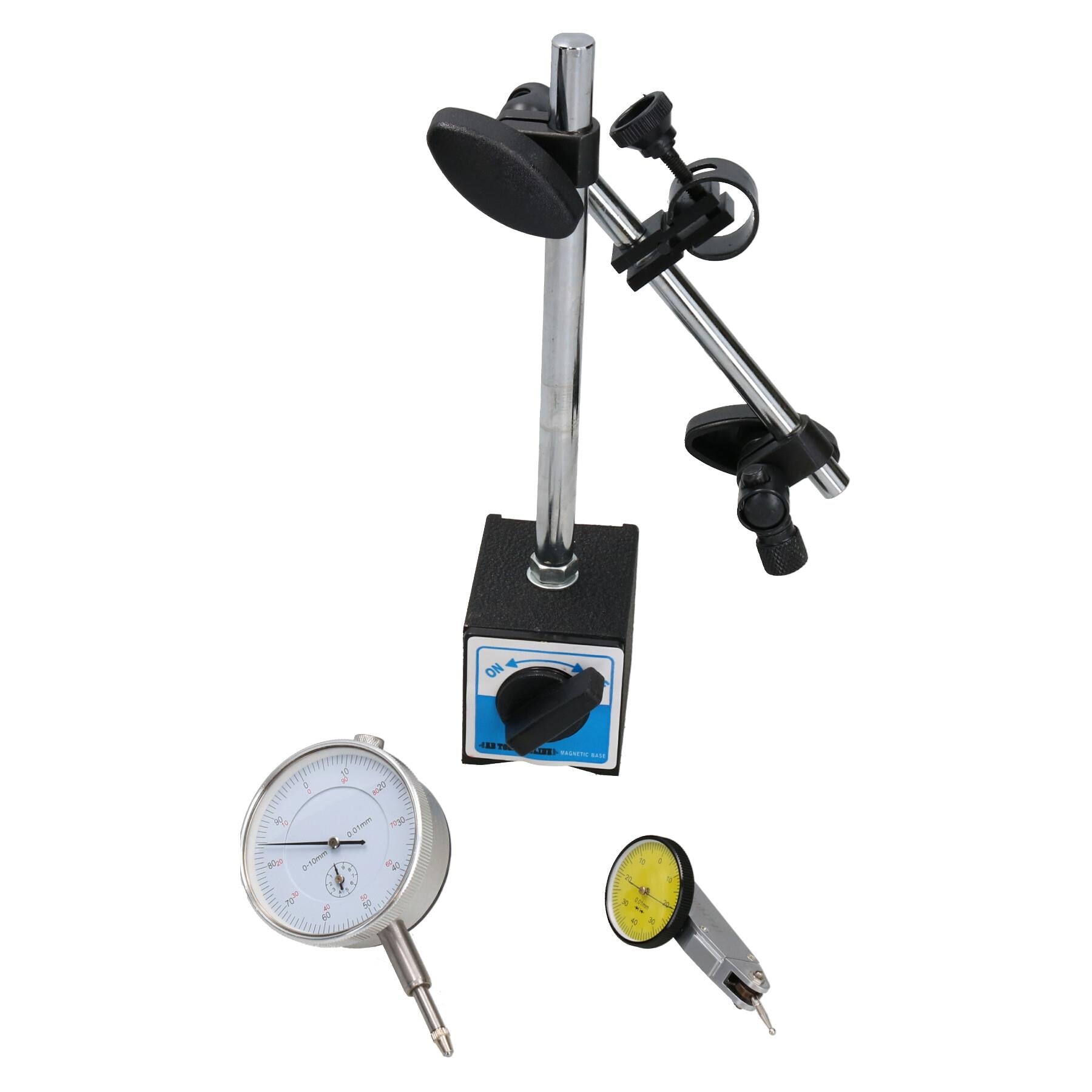 Lever & Plunger Metric Dial Test Indicators & Magnetic Base DTI Gauge Clock