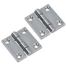 Polished Door Butt Hinge Stainless Steel 50mm x 50mm 316 Marine Cabin