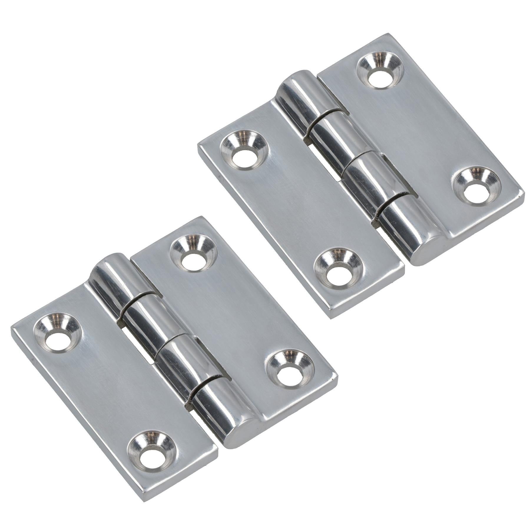 Polished Door Butt Hinge Stainless Steel 50mm x 50mm 316 Marine Cabin