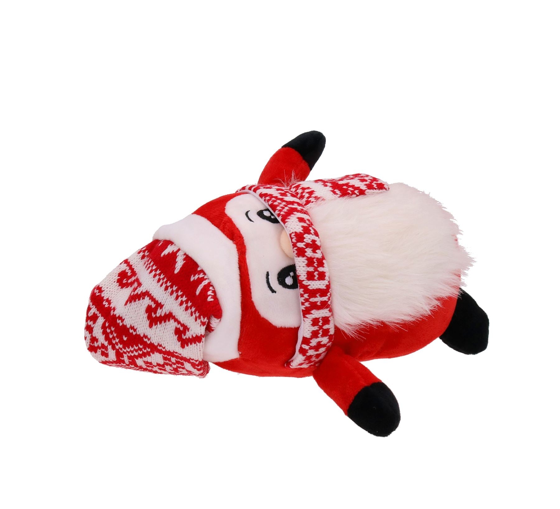 Cadeau de Noël pour chien Peluche réconfortante et couinante Pingouin rouge pour chien 12x23cm