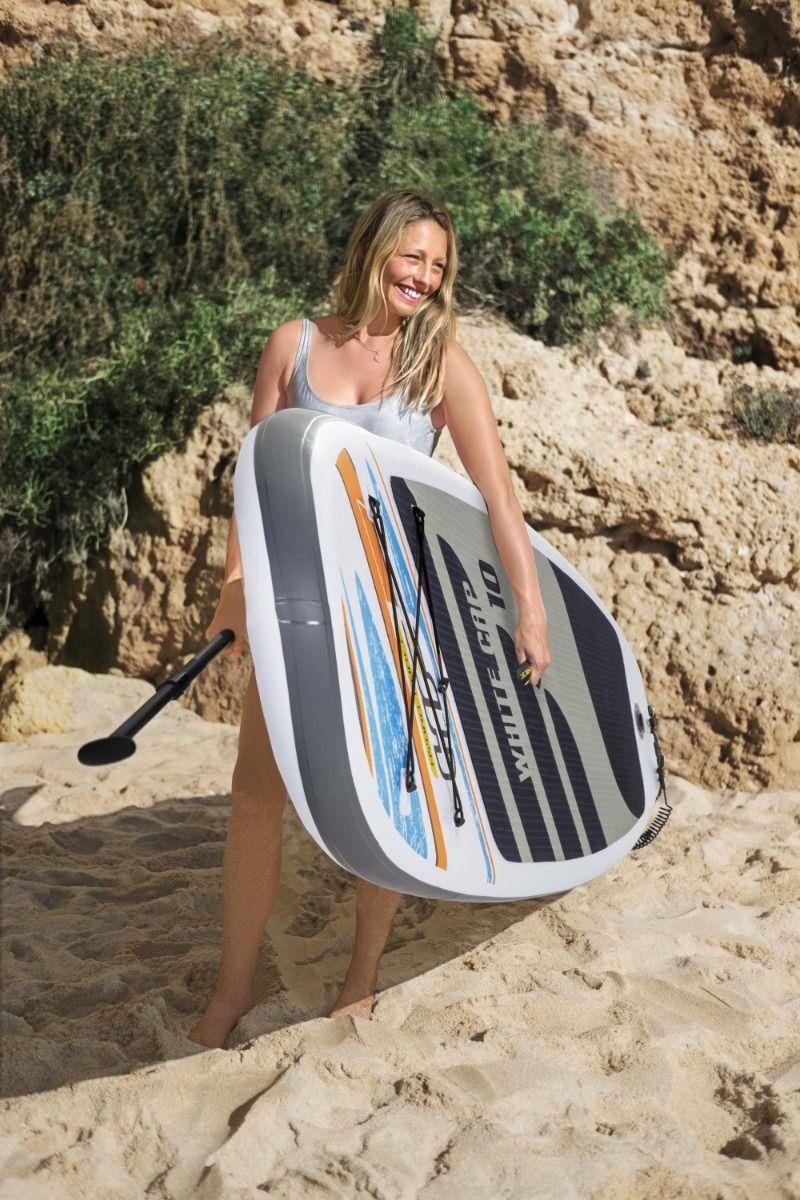 10ft Inflatable Stand Up Paddle Board 4.75" Hydro Force White Cap SUP Set