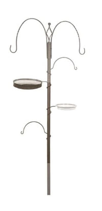 Deluxe Garden Wild Bird Feeding Station 4 Hangers, Feeder Tray, Plastic Bird Bath