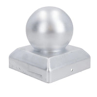 Metal Fence Post Caps Round / Ball 100mm x 100mm Protector Cover Silver