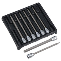 3/8 Zoll Antrieb, metrisch, extra lang, Inbusschlüssel, Kugelkopf-Steckschlüsseleinsätze, 3–10 mm, 8 Stück