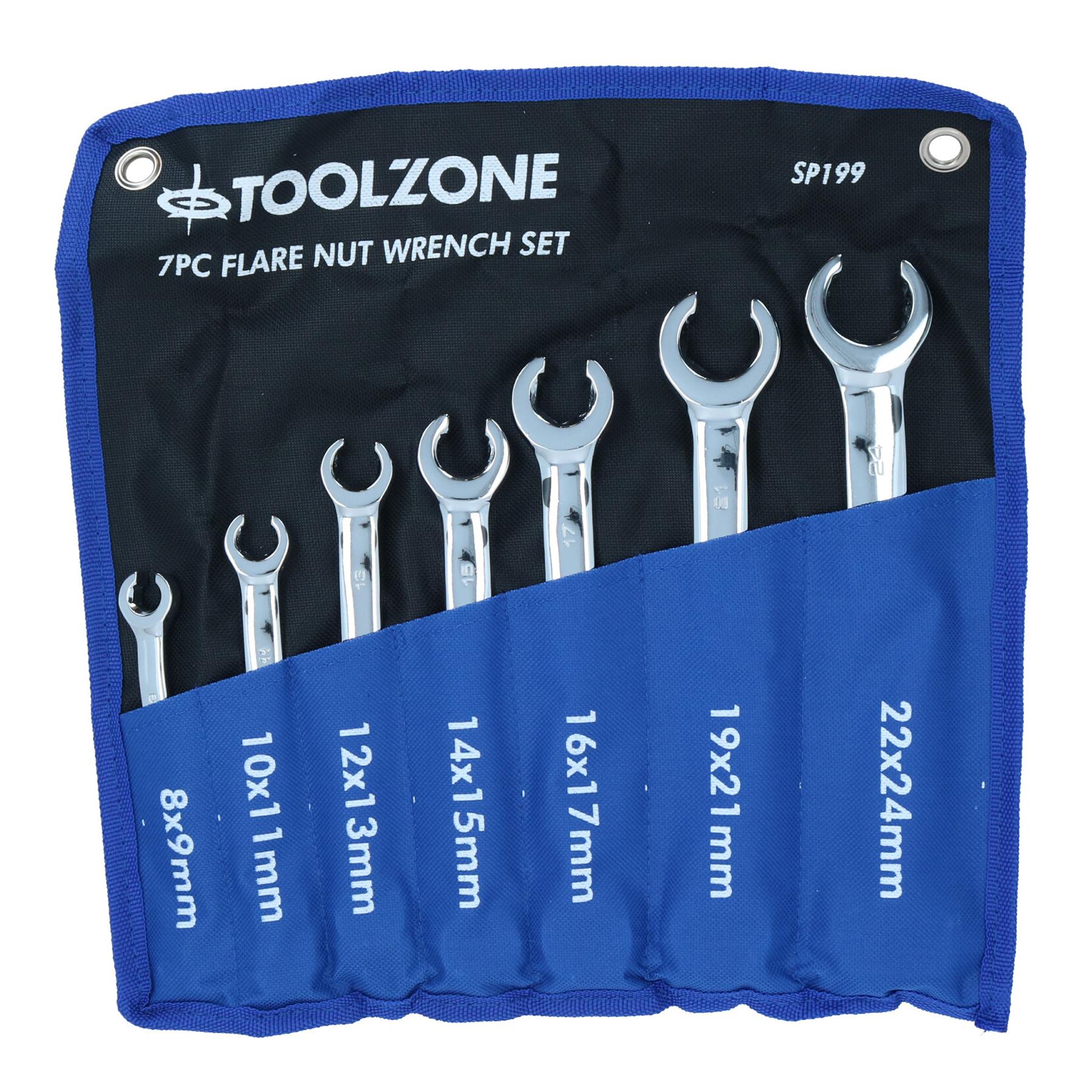 Metric Brake Gas Fuel Pipe Flare Nut Spanner Wrench 8mm – 24mm 7pc Set
