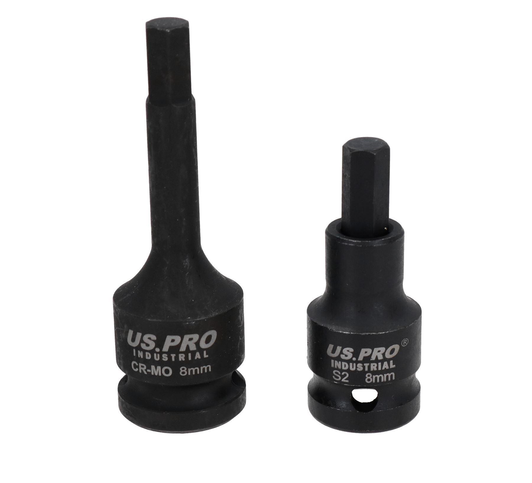 M8 8mm Short (53mm) + Long (78mm) Impacted Hex Allen key Sockets 1/2 ...