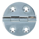 Polished Door Circular Hinge Stainless Steel 64mm diameter 316 Marine Cabin