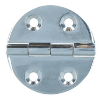 Polished Door Circular Hinge Stainless Steel 64mm diameter 316 Marine Cabin