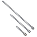 Jeu de 9 rallonges de douilles droites 1/4" 3/8" 1/2" 75 mm 125 mm 250 mm