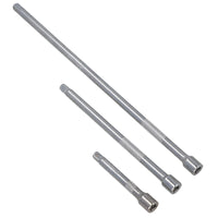 Jeu de 9 rallonges de douilles droites 1/4" 3/8" 1/2" 75 mm 125 mm 250 mm