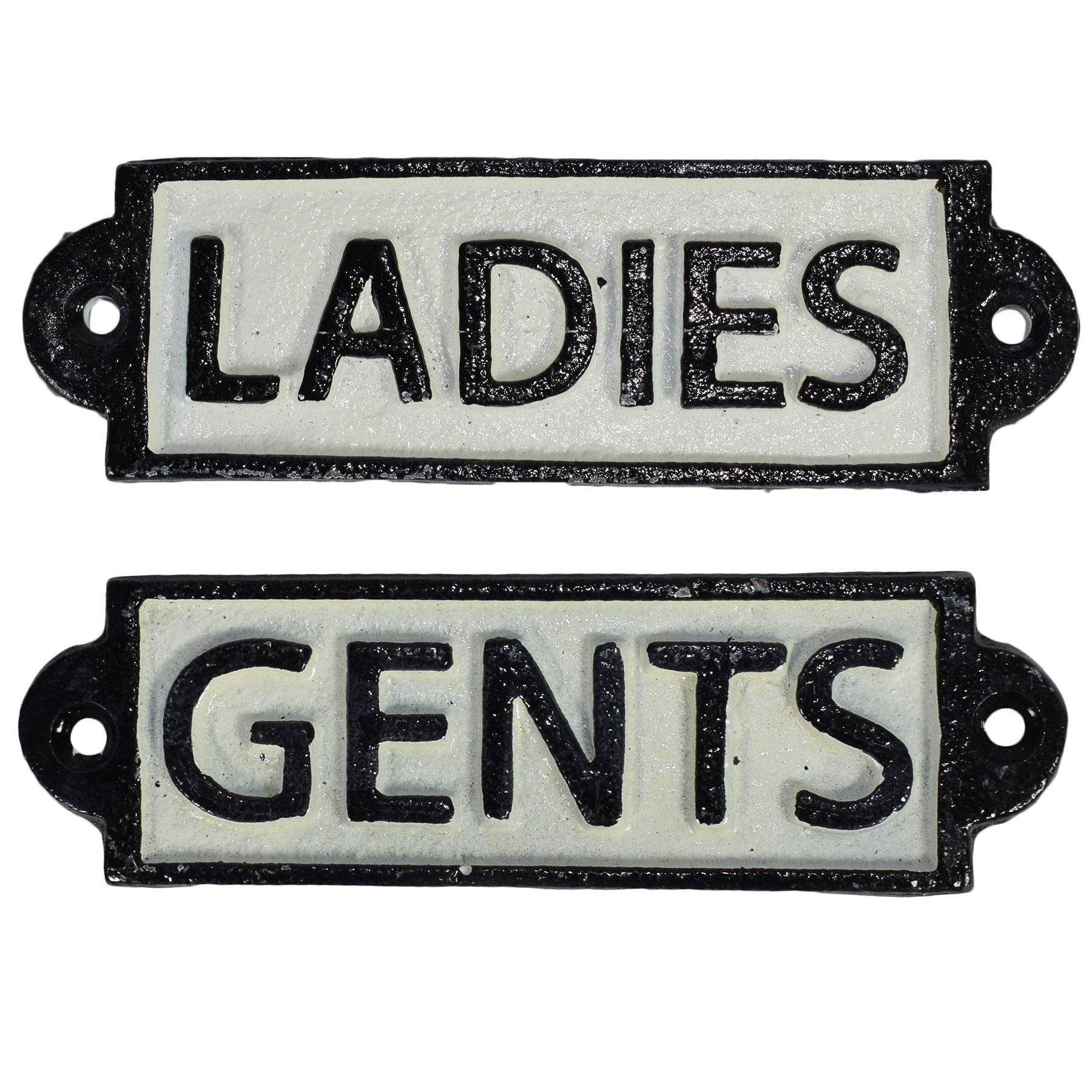 Ladies & Gents Toilet Cast Iron Sign Plaque Door Wall Cafe Shop Pub Hotel Bar