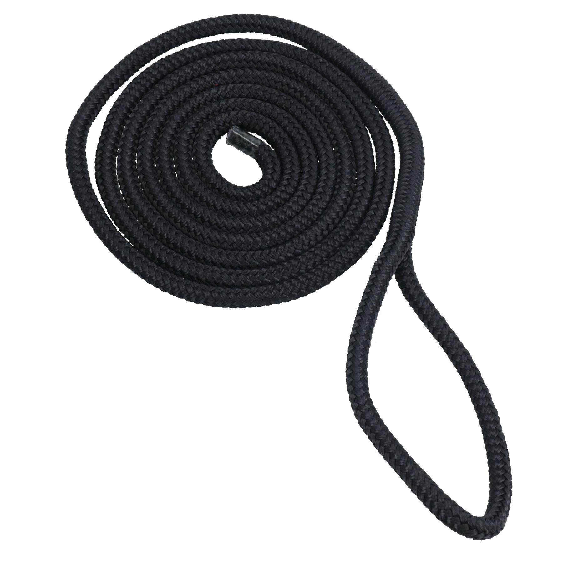 10pk 2m Double Braided Fender Lines 10mm Boat Rope Spliced Loop Black