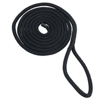 10pk 2m Double Braided Fender Lines 10mm Boat Rope Spliced Loop Black