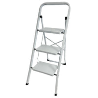 Foldable 3 Tread Step Ladder Non Slip Portable Stepladder Safety Steel Steps