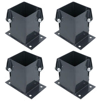 Grey Flush Fit Fence Post Bolt Down Shoe Holder Support 100mm x 100mm