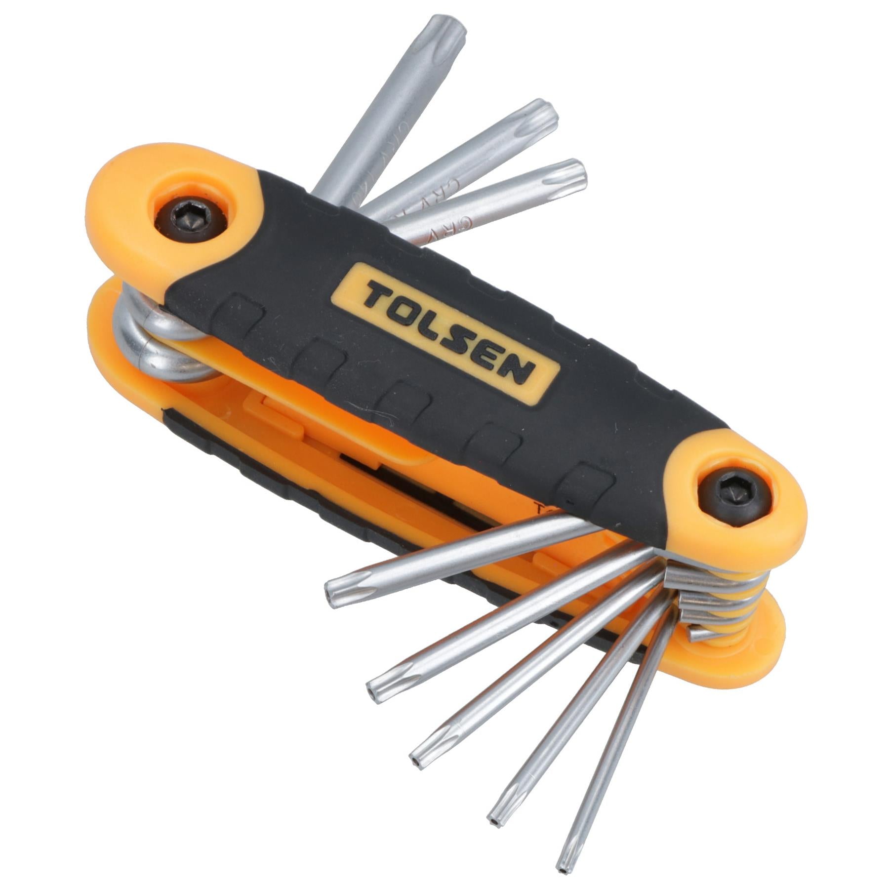 8pcs Folding Torx / Star Key Wrench Set T9 - T40 Foldable Rubberized Handle