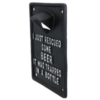 Trapped In a Bottle Opener Beer Cast Iron Sign Gift Garage Shed Bar Man Cave