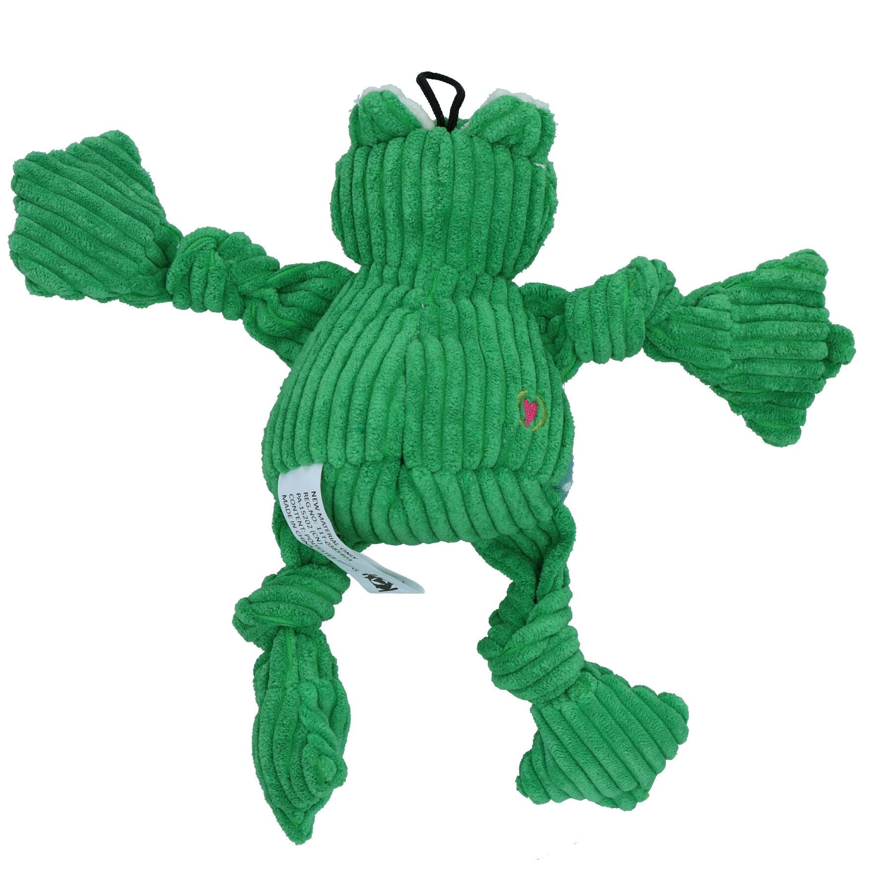 Small Frog Knottie Plush Durable Multi Squeaky Dog Puppy Toy 7x12x20cm