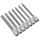 7pc 3/8" Drive Ball Ended Metric Extra Long Allen Hex Keys 3 - 10mm Bit Sockets