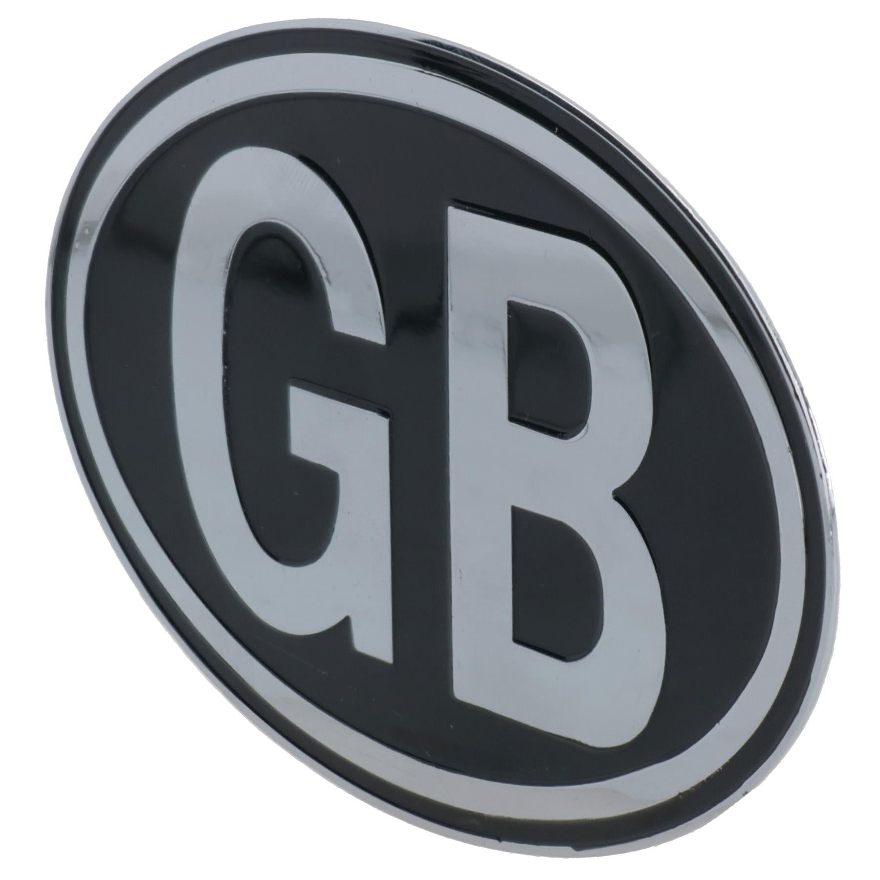 Stick on GB Silver Oval Metallic Sticker Self Adhesive Emblem Identifier