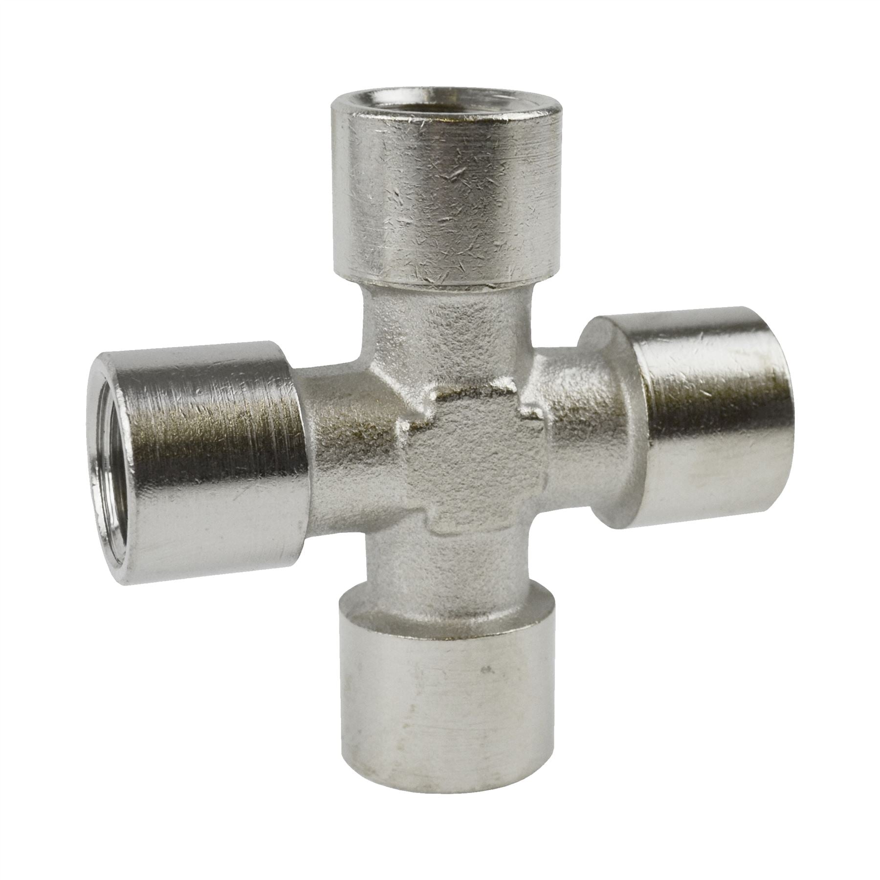 4-Way Cross Fitting All Female Thread Manifold Air / Hydraulic Fitting