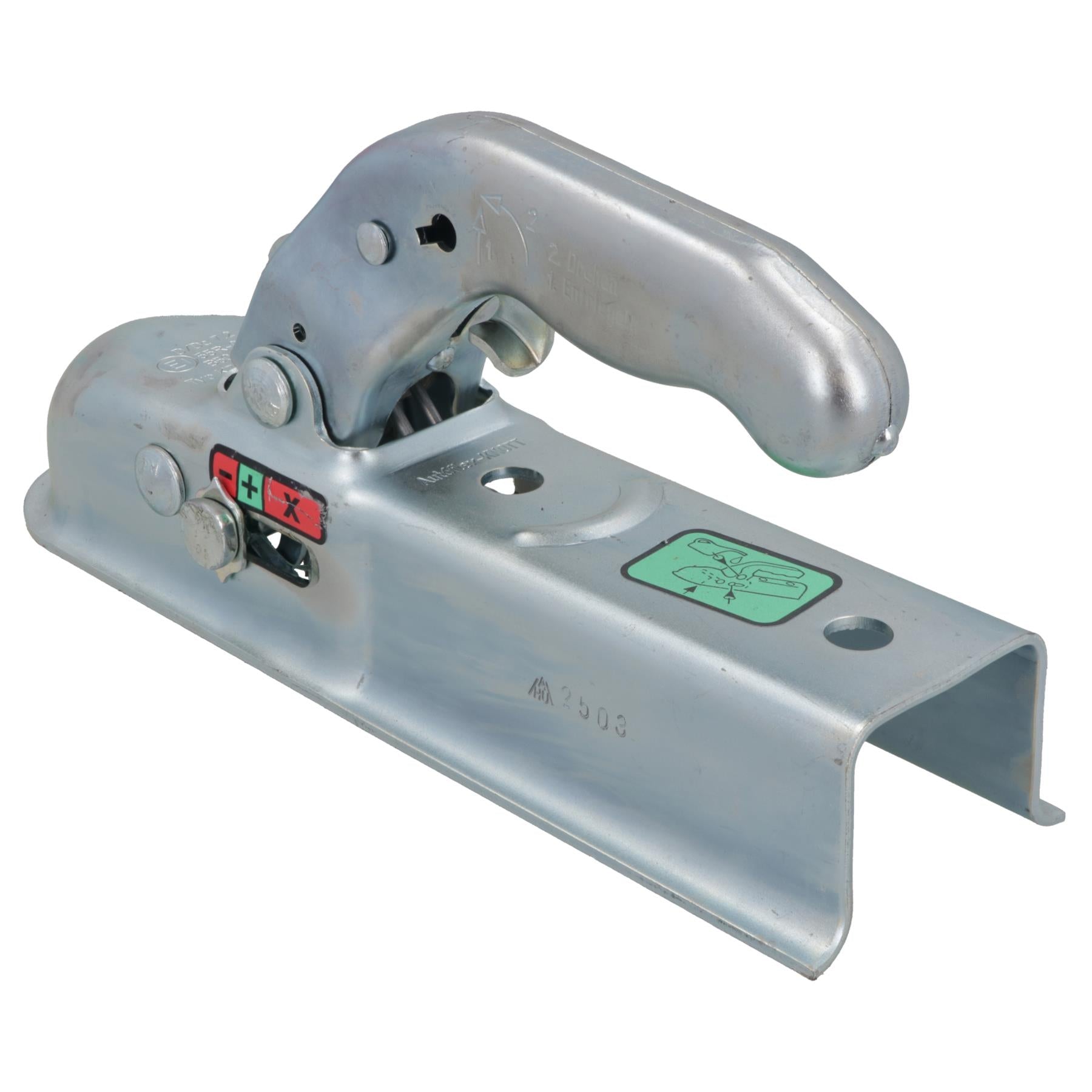 Attelage de remorque non freiné en acier pressé de 50 mm pour boîte de 50 mm, charge maximale de 750 kg