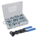 Ear Type O-Clip Pliers CV Joint Crimping Tool And 175pcs Hose Clip Clamps