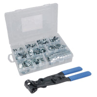 Ear Type O-Clip Pliers CV Joint Crimping Tool And 175pcs Hose Clip Clamps