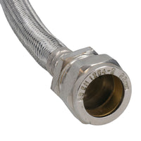 Flexible Compression Tap Connector 22mm x 3/4in 300mm Braided Stainless Steel