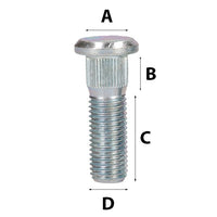 1/2" UNF Replacement Wheel Studs for Trailer Suspension Hubs Hub Pack of 4